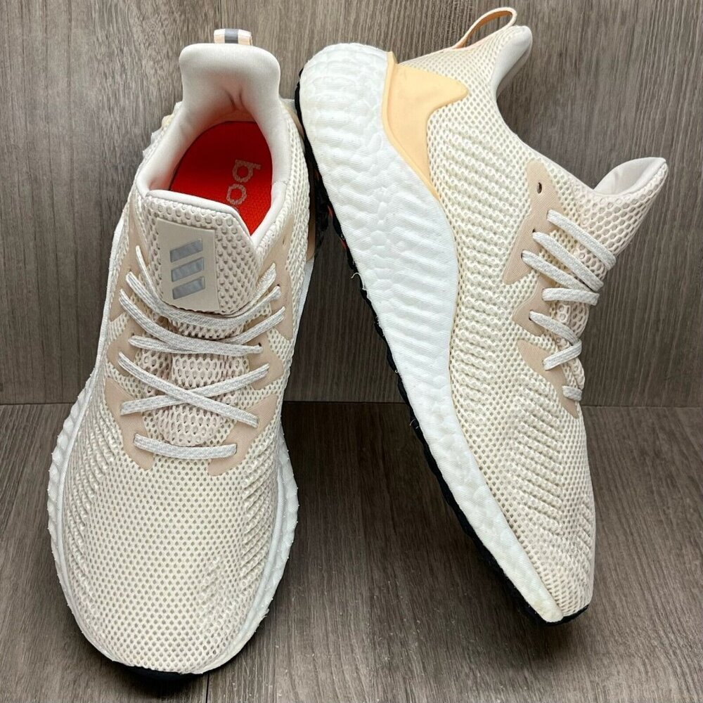 Adidas Shoes Mens 7.5 Alphaboost Ecru Tint 'Glow Orange' Running Sneakers G28565 - Picture 8 of 12